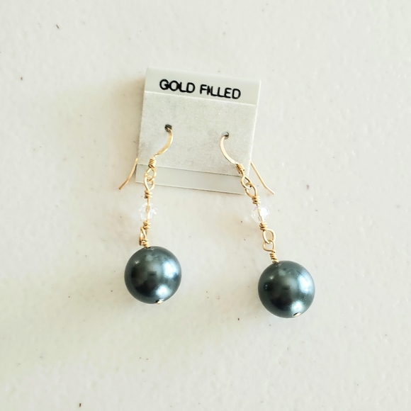 Handmade Swarovski 14KGF earrings - Picture 2 of 2